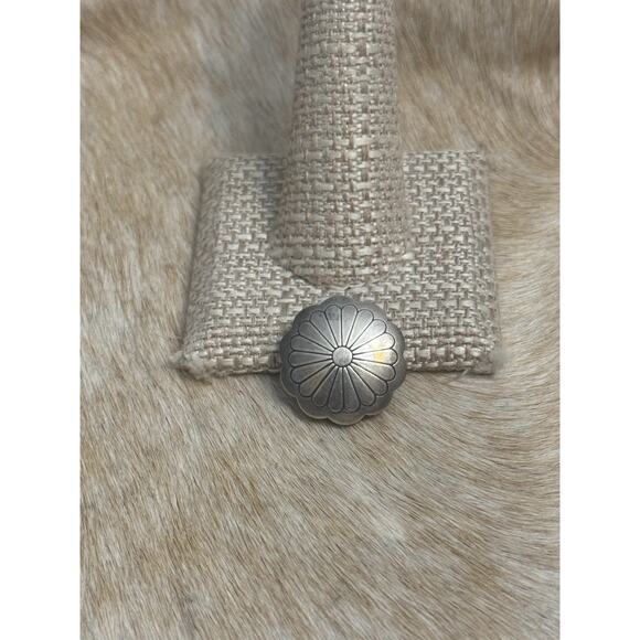 Native American Sterling Silver Concho Flower Cluster Button Cover Denim Jean
